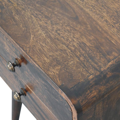 Big Sur Curved Walnut 2 Drawer Nightstand