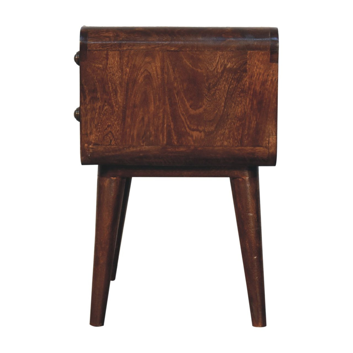 Big Sur Curved Walnut 2 Drawer Nightstand