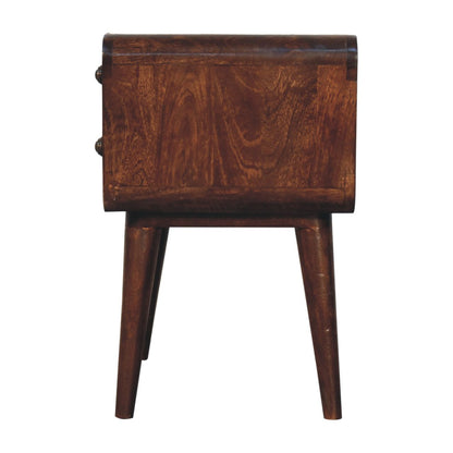 Big Sur Curved Walnut 2 Drawer Nightstand