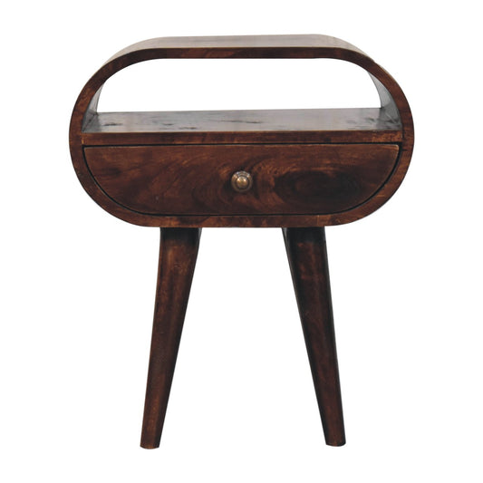 Montecito Walnut Circular Nightstand