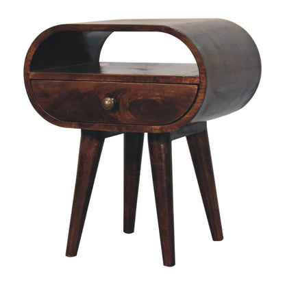 Montecito Walnut Circular Nightstand