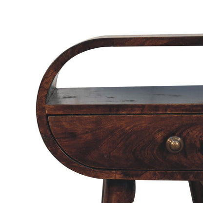 Montecito Walnut Circular Nightstand