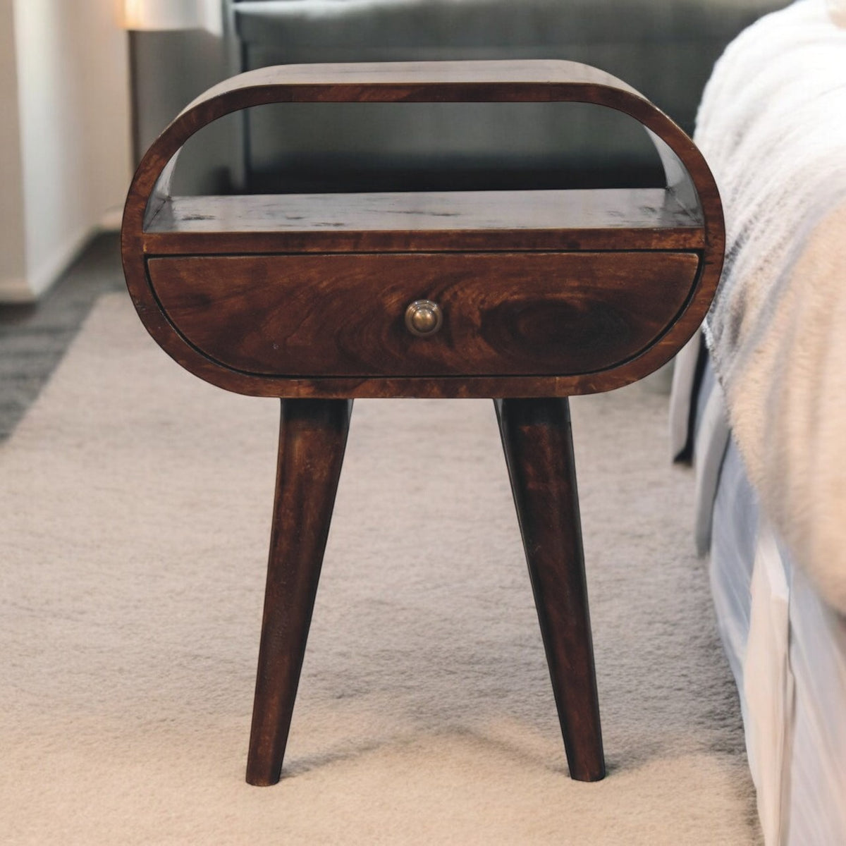 Montecito Walnut Circular Nightstand