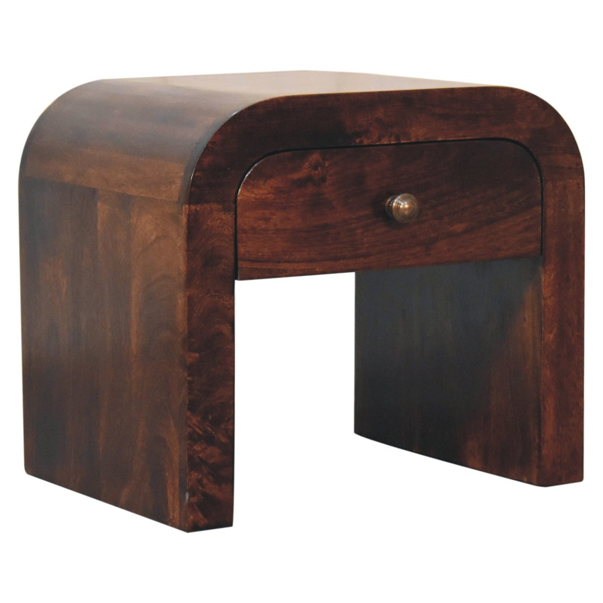 Berkshire Walnut Disc 1 Drawer Nightstand