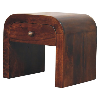 Berkshire Walnut Disc 1 Drawer Nightstand