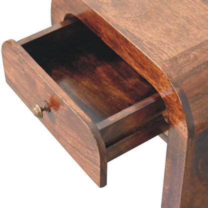 Berkshire Walnut Disc 1 Drawer Nightstand