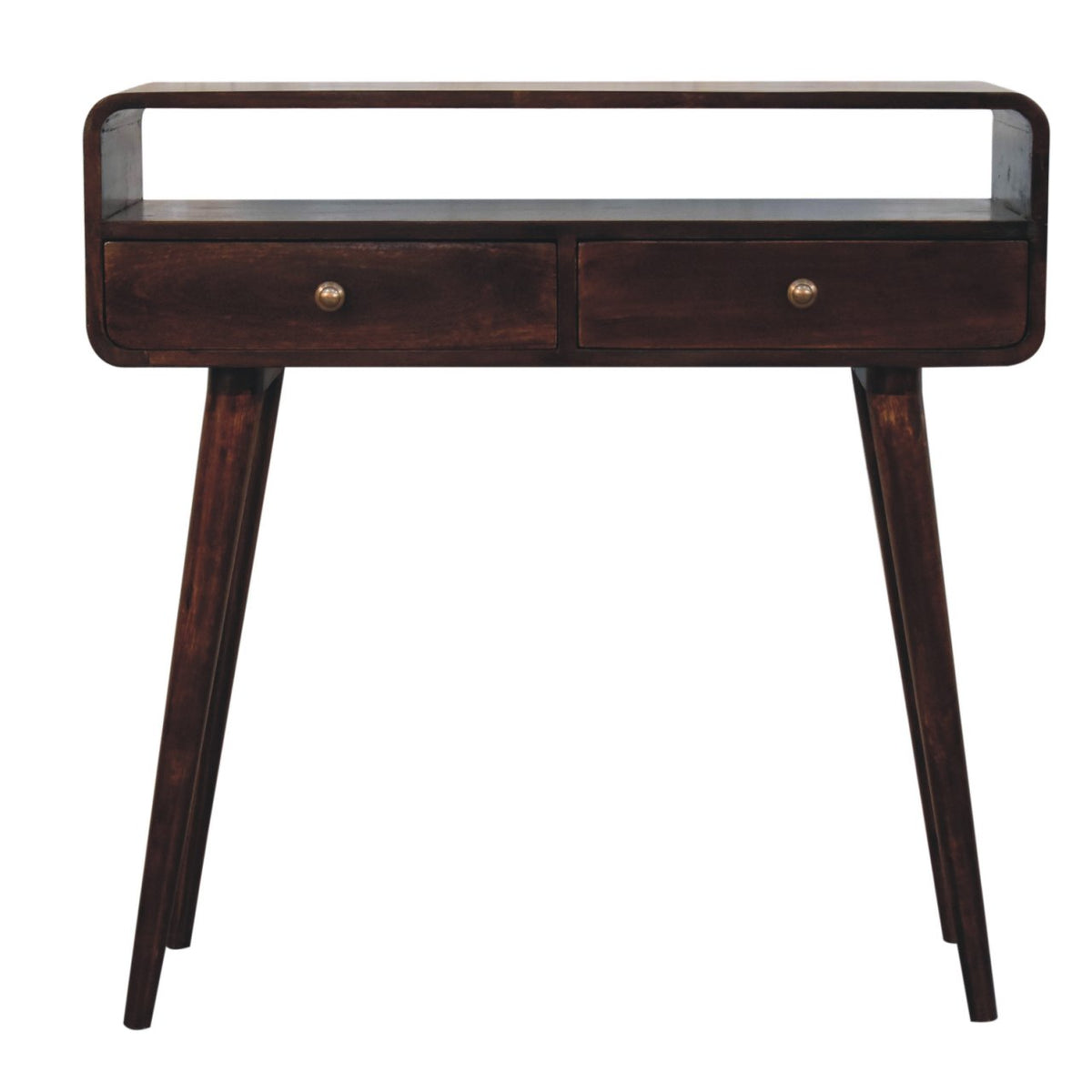 Nashville Curved Walnut 2-Drawer Console