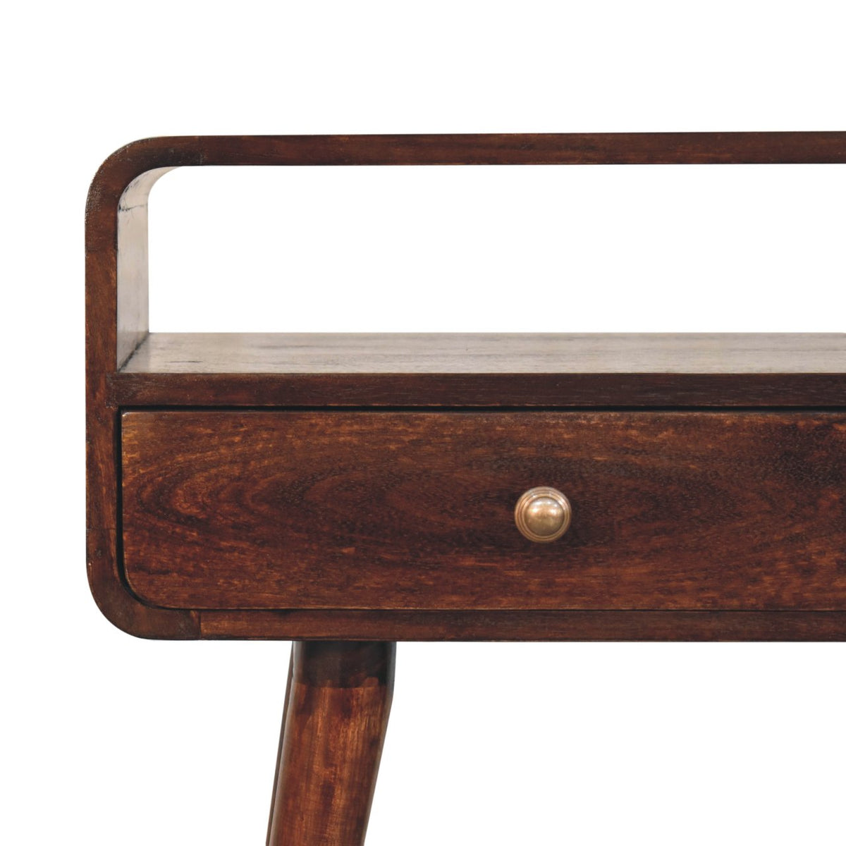 Nashville Curved Walnut 2-Drawer Console