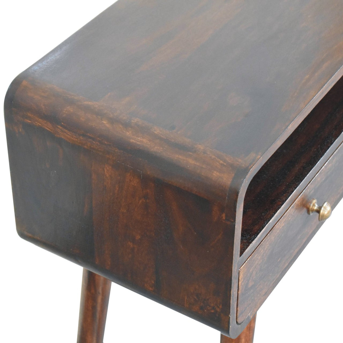 Nashville Curved Walnut 2-Drawer Console