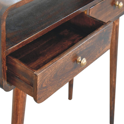 Nashville Curved Walnut 2-Drawer Console