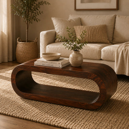 Lennox California Walnut Open Coffee Table