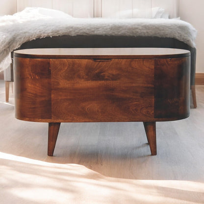 Montecito Walnut Curved Blanket Box