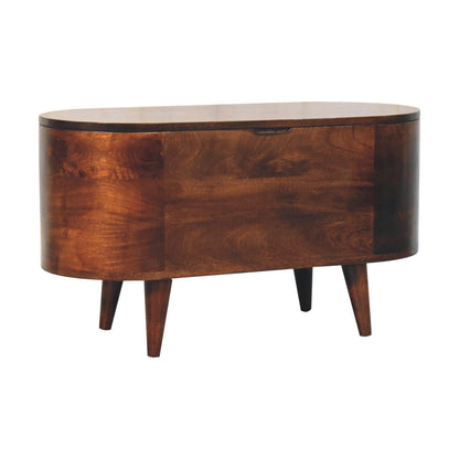 Montecito Walnut Curved Blanket Box
