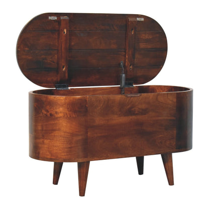Montecito Walnut Curved Blanket Box