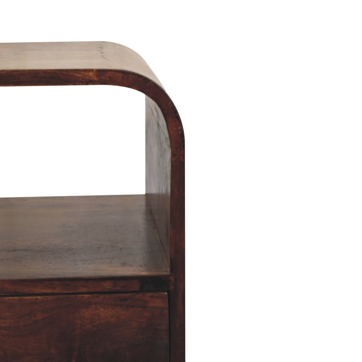 Oslo Walnut Curved 1-Drawer Nightstand