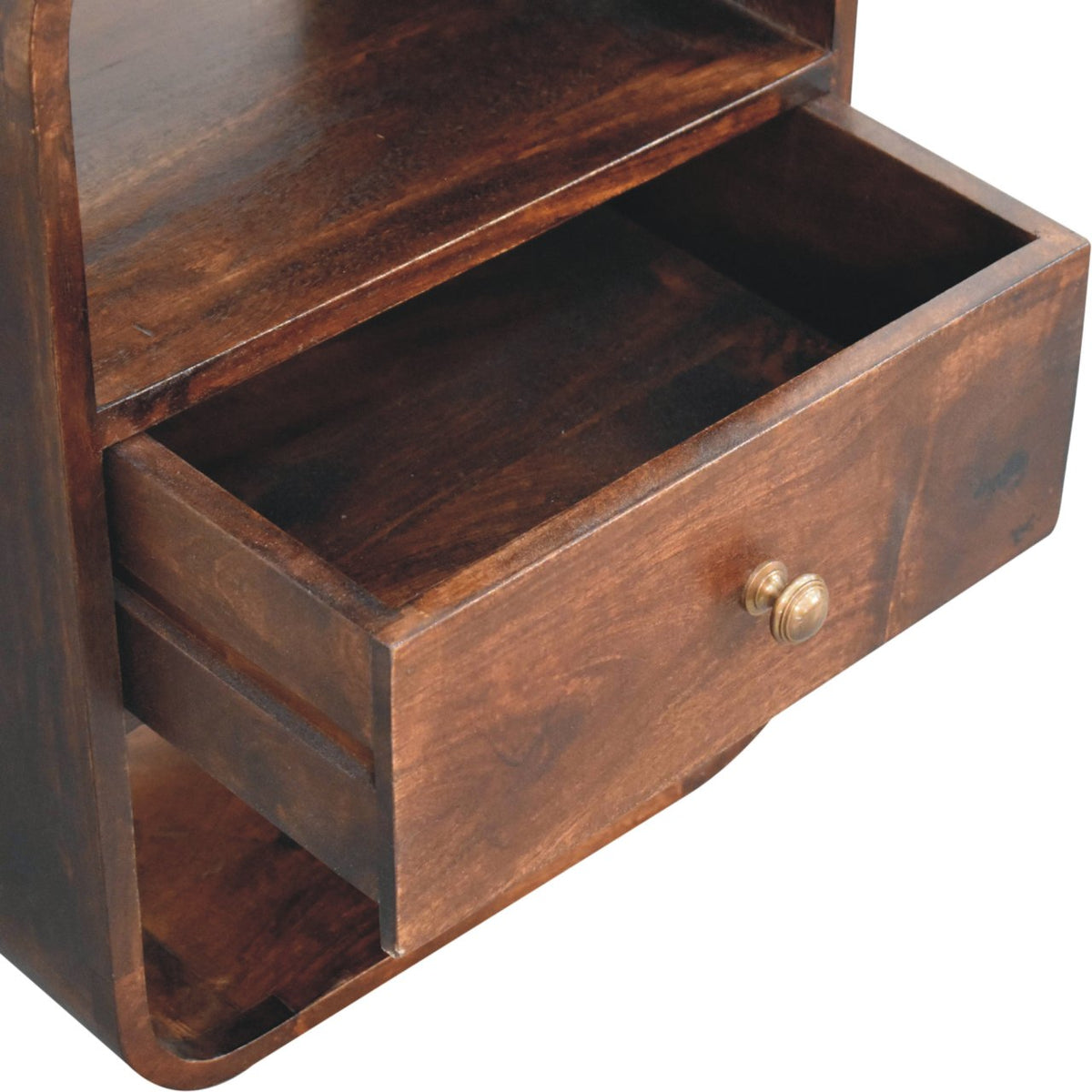 Oslo Walnut Curved 1-Drawer Nightstand
