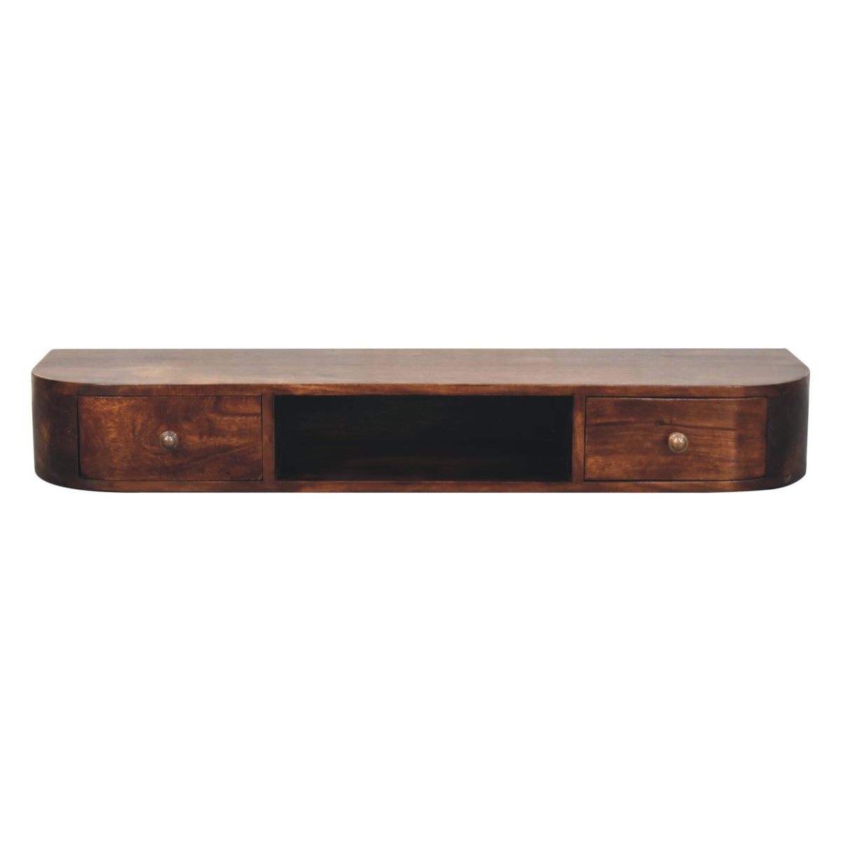 Arcadia Chestnut Curved Floating Console