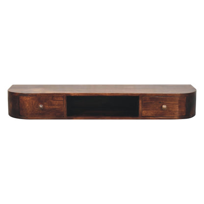 Arcadia Chestnut Curved Floating Console