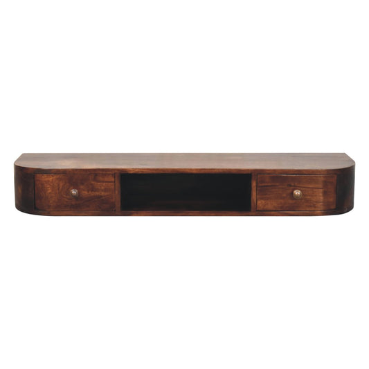 Arcadia Chestnut Curved Floating Console