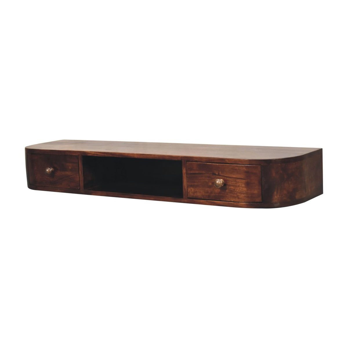 Arcadia Chestnut Curved Floating Console