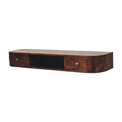 Arcadia Chestnut Curved Floating Console