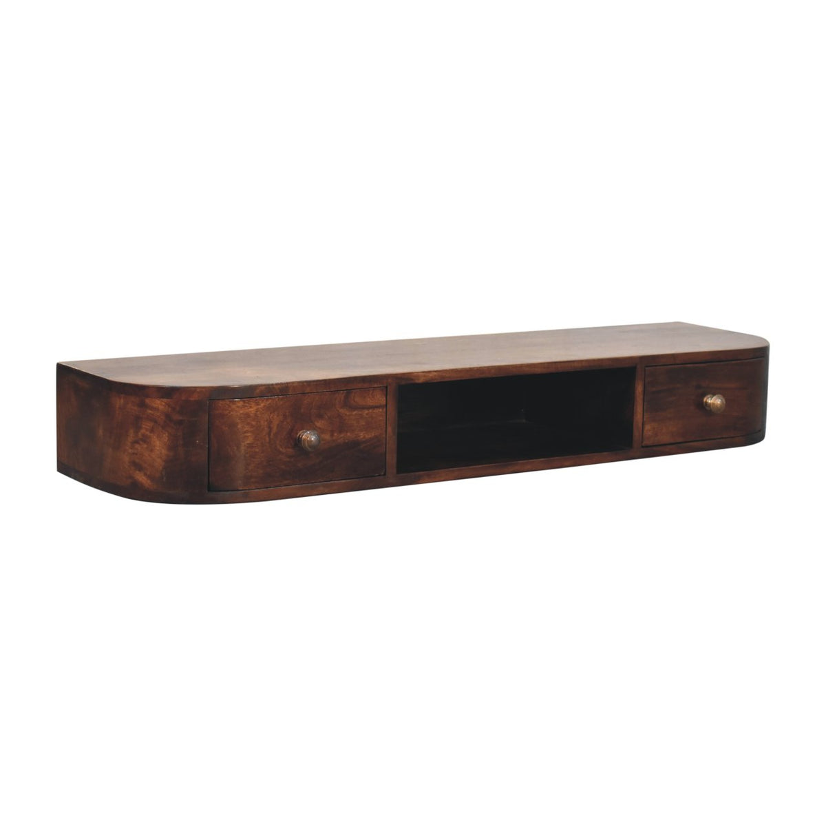 Arcadia Chestnut Curved Floating Console