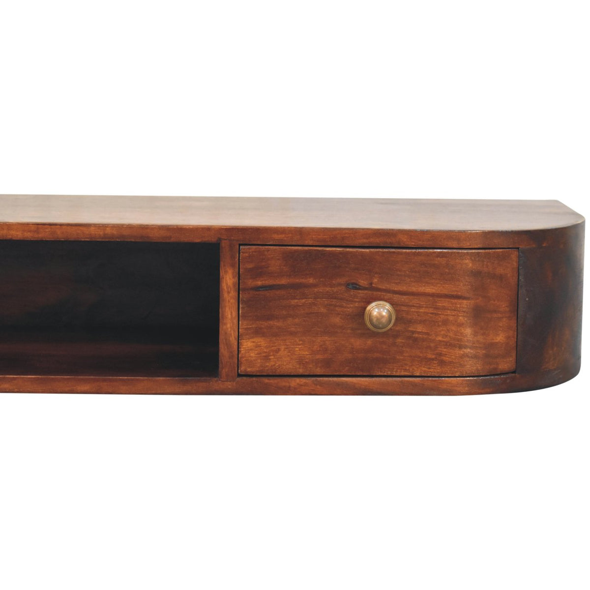Arcadia Chestnut Curved Floating Console