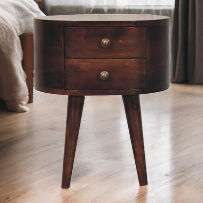 Montecito Walnut Curved Nightstand