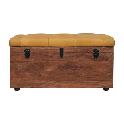 Sutton Buffalo Leather Honey Caramel Storage Trunk