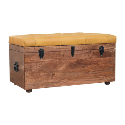 Sutton Buffalo Leather Honey Caramel Storage Trunk