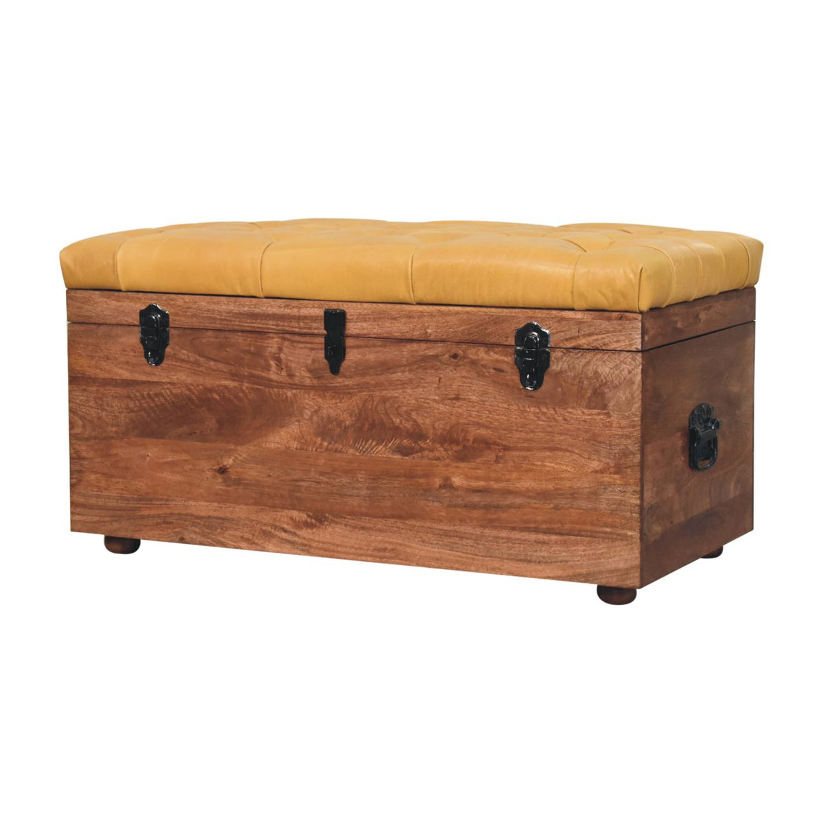 Sutton Buffalo Leather Honey Caramel Storage Trunk