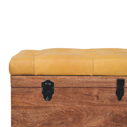 Sutton Buffalo Leather Honey Caramel Storage Trunk