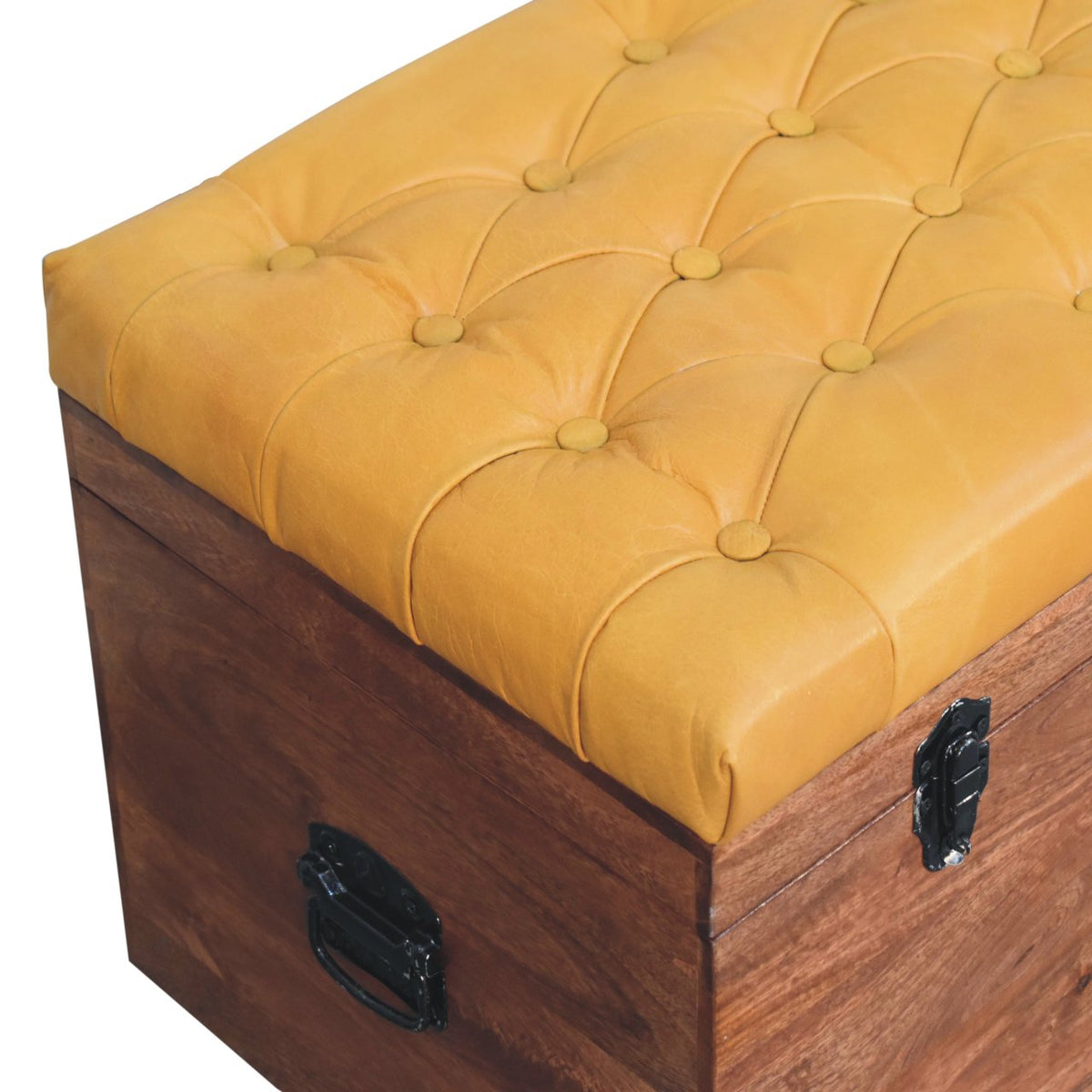 Sutton Buffalo Leather Honey Caramel Storage Trunk