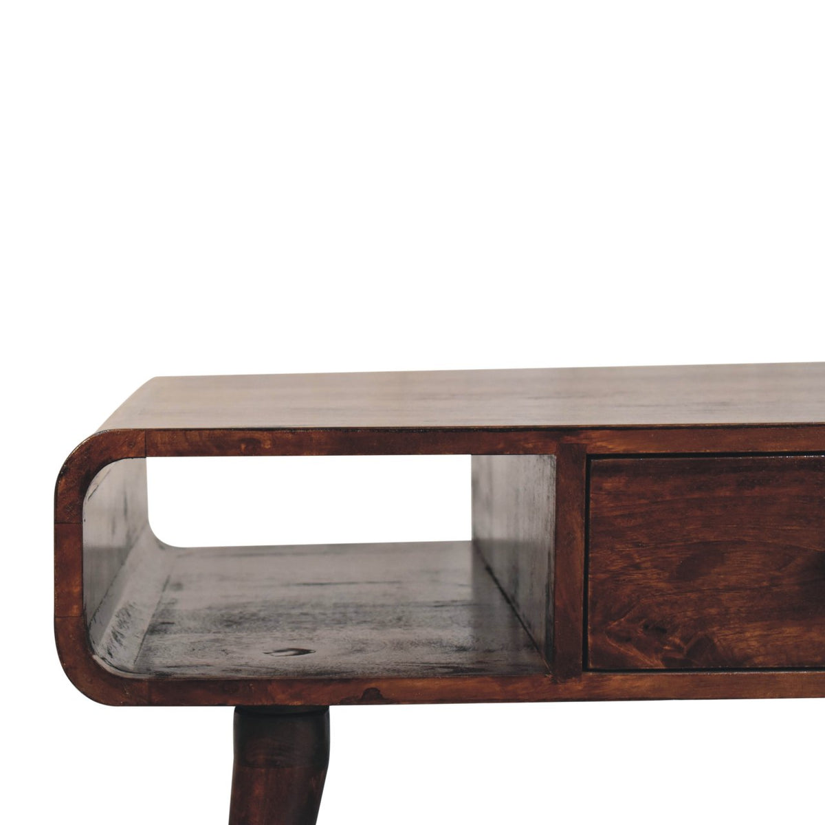 Nashville Curved Walnut 2-Drawer Coffee Table