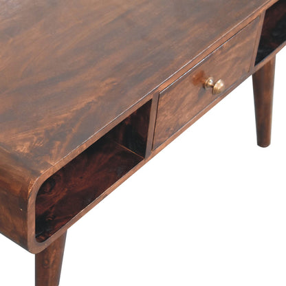 Nashville Curved Walnut 2-Drawer Coffee Table