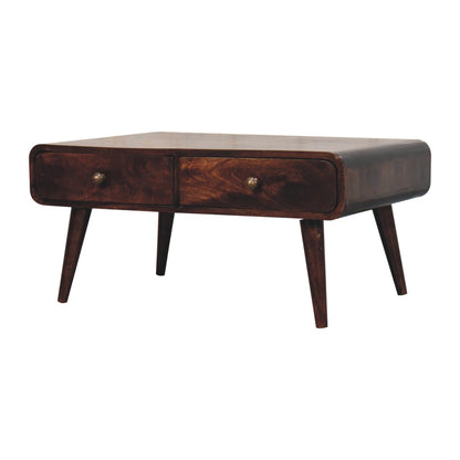 Nashville Walnut Curved Coffee Table