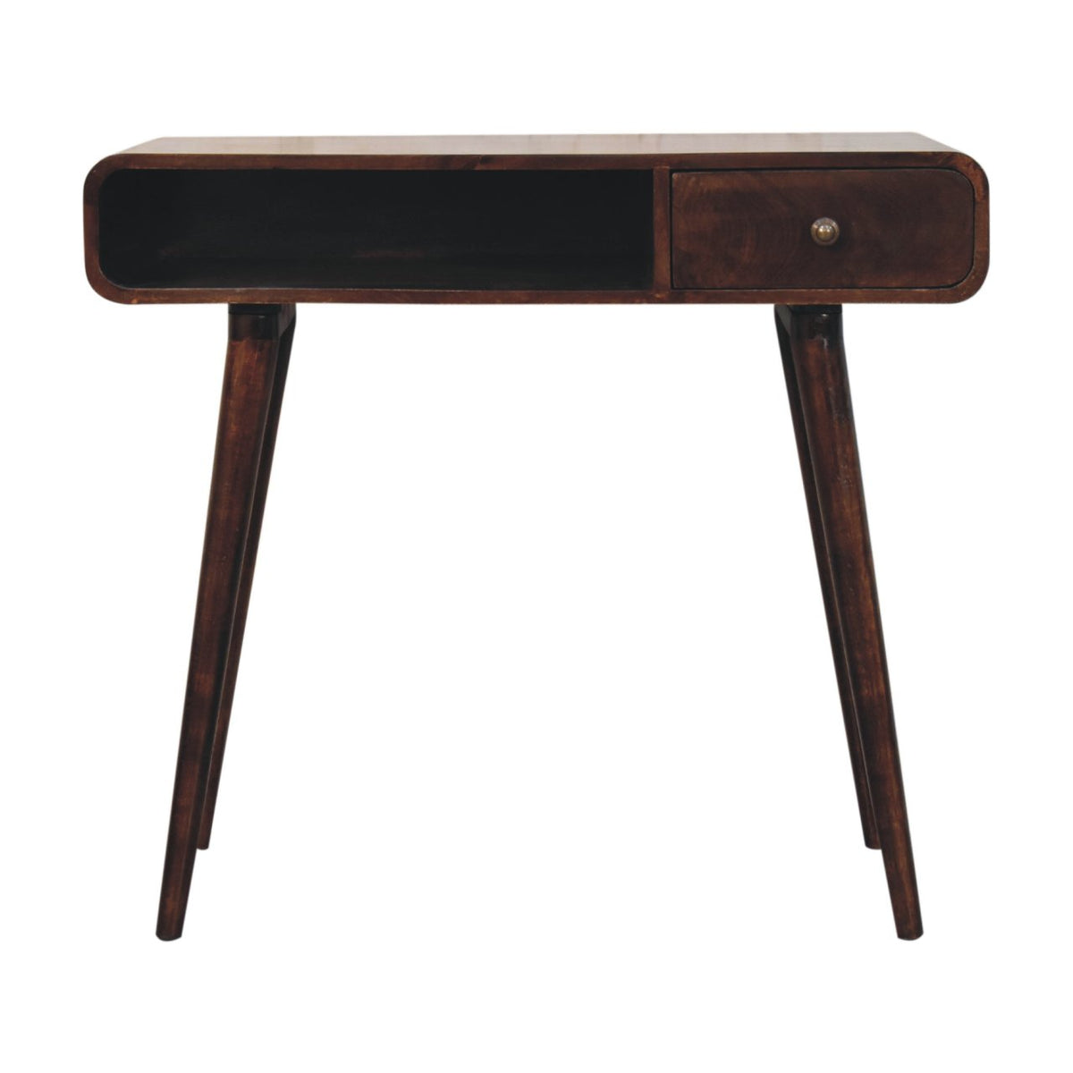 Nashville Curved Walnut 1-Drawer Study Desk