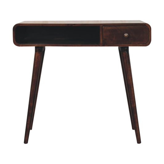 Nashville Curved Walnut 1-Drawer Study Desk