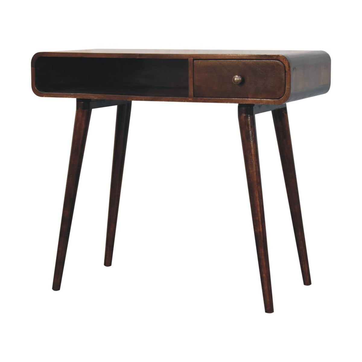 Nashville Curved Walnut 1-Drawer Study Desk
