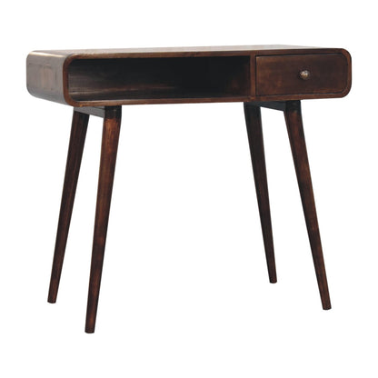 Nashville Curved Walnut 1-Drawer Study Desk