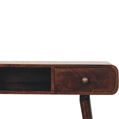 Nashville Curved Walnut 1-Drawer Study Desk