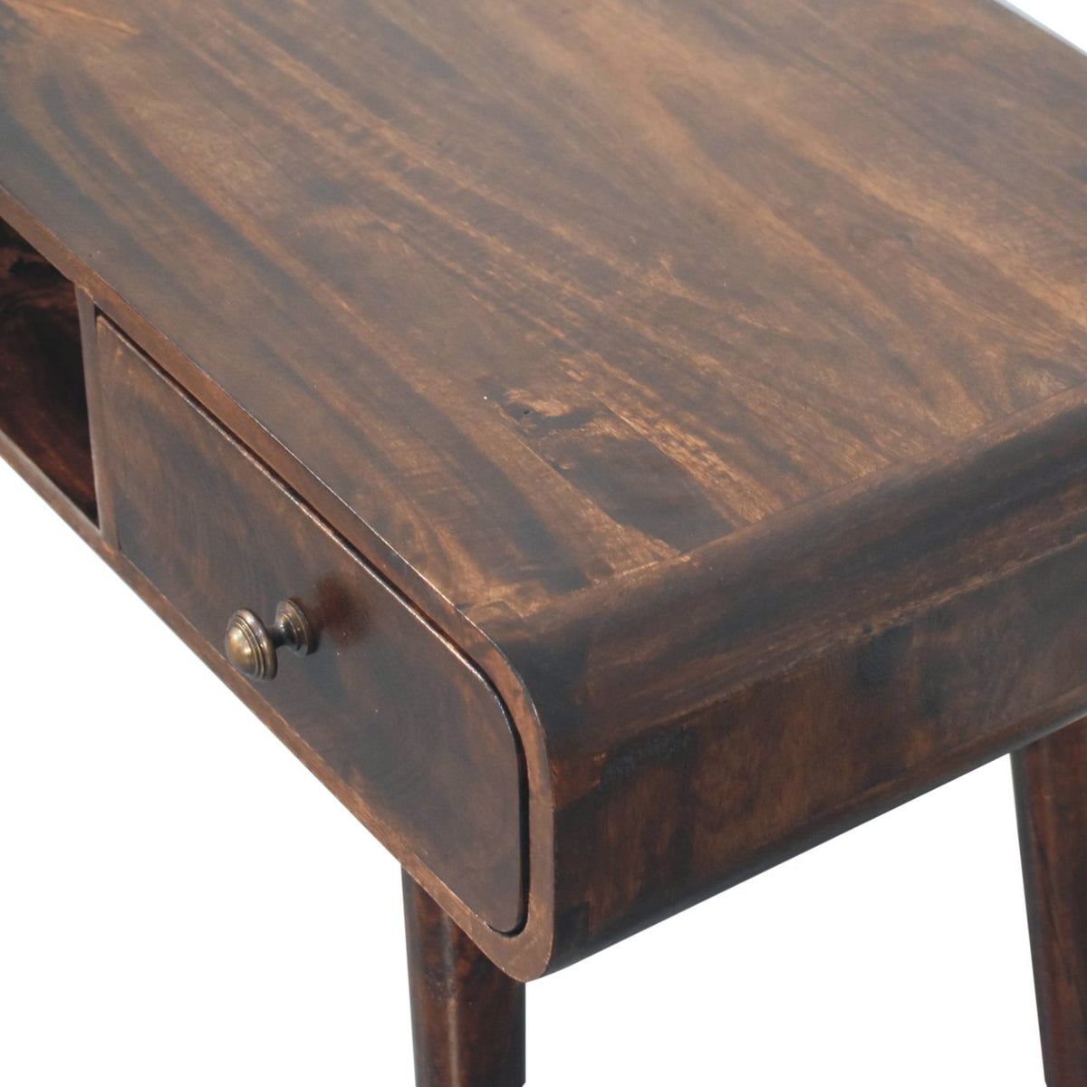 Nashville Curved Walnut 1-Drawer Study Desk