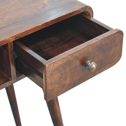Nashville Curved Walnut 1-Drawer Study Desk