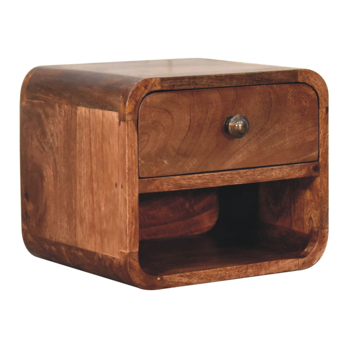 Small Honey Caramel Floating Wall Nightstand