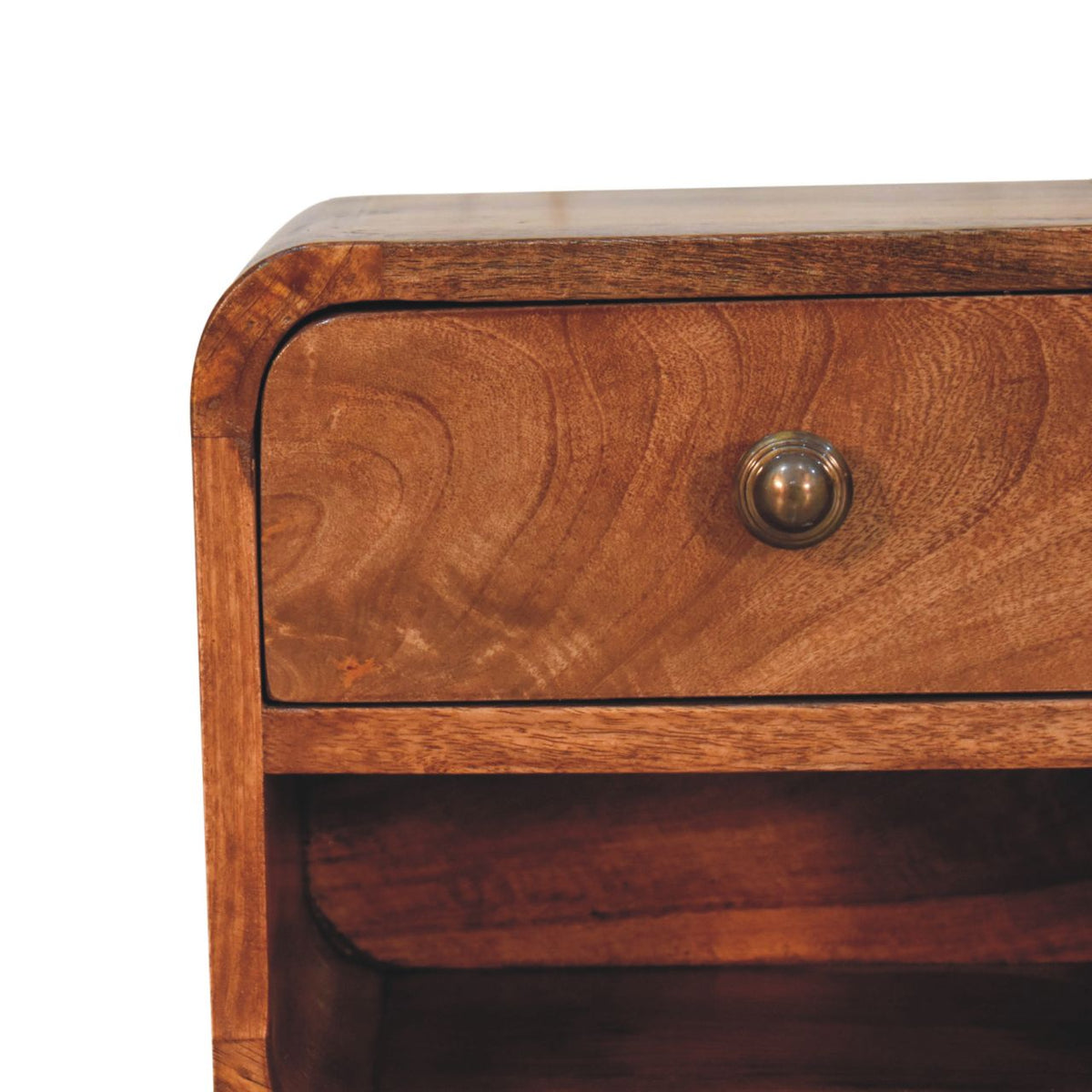 Small Honey Caramel Floating Wall Nightstand