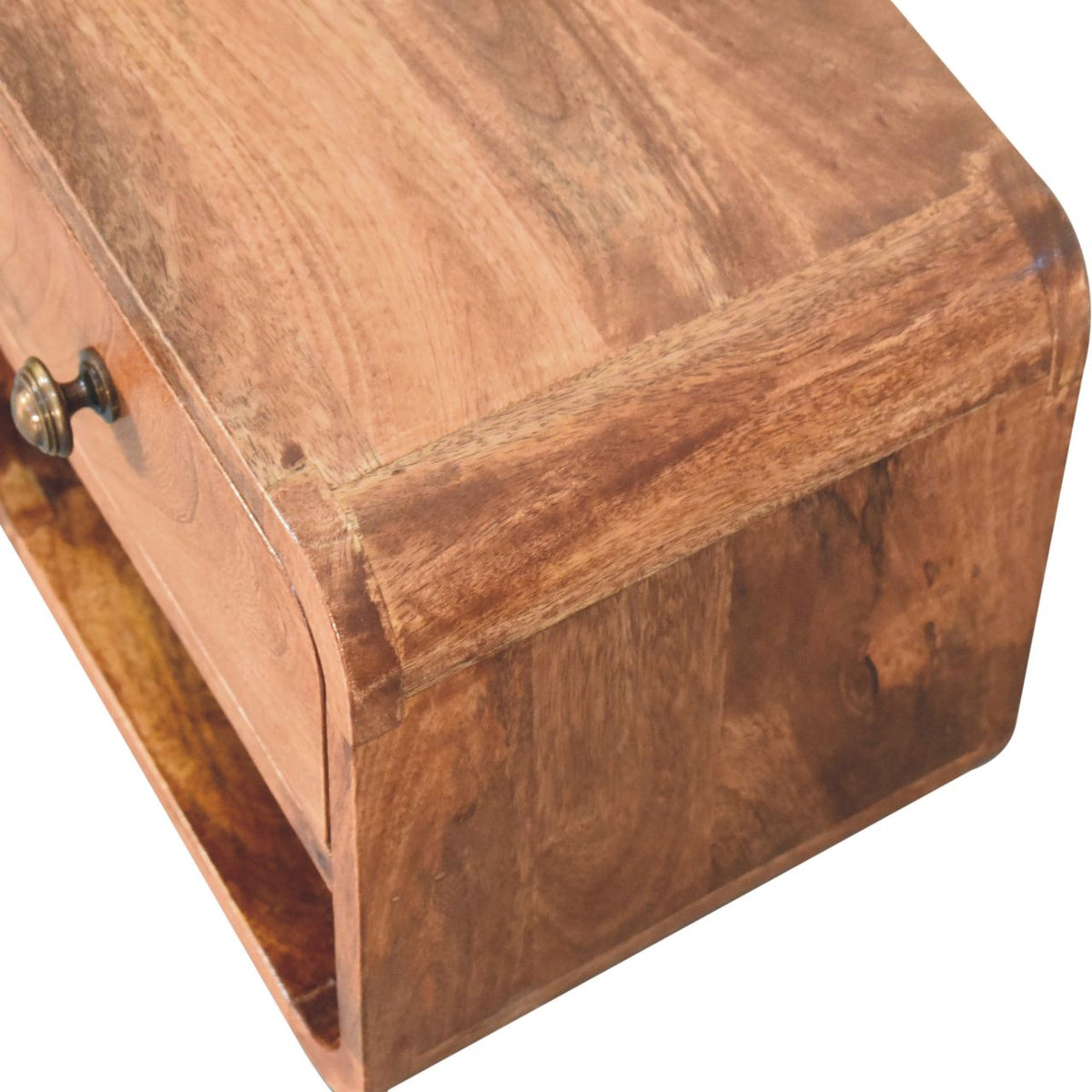 Small Honey Caramel Floating Wall Nightstand