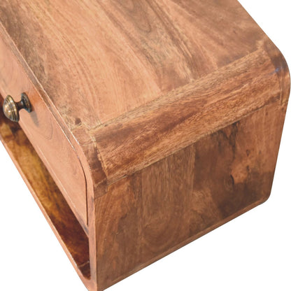 Small Honey Caramel Floating Wall Nightstand