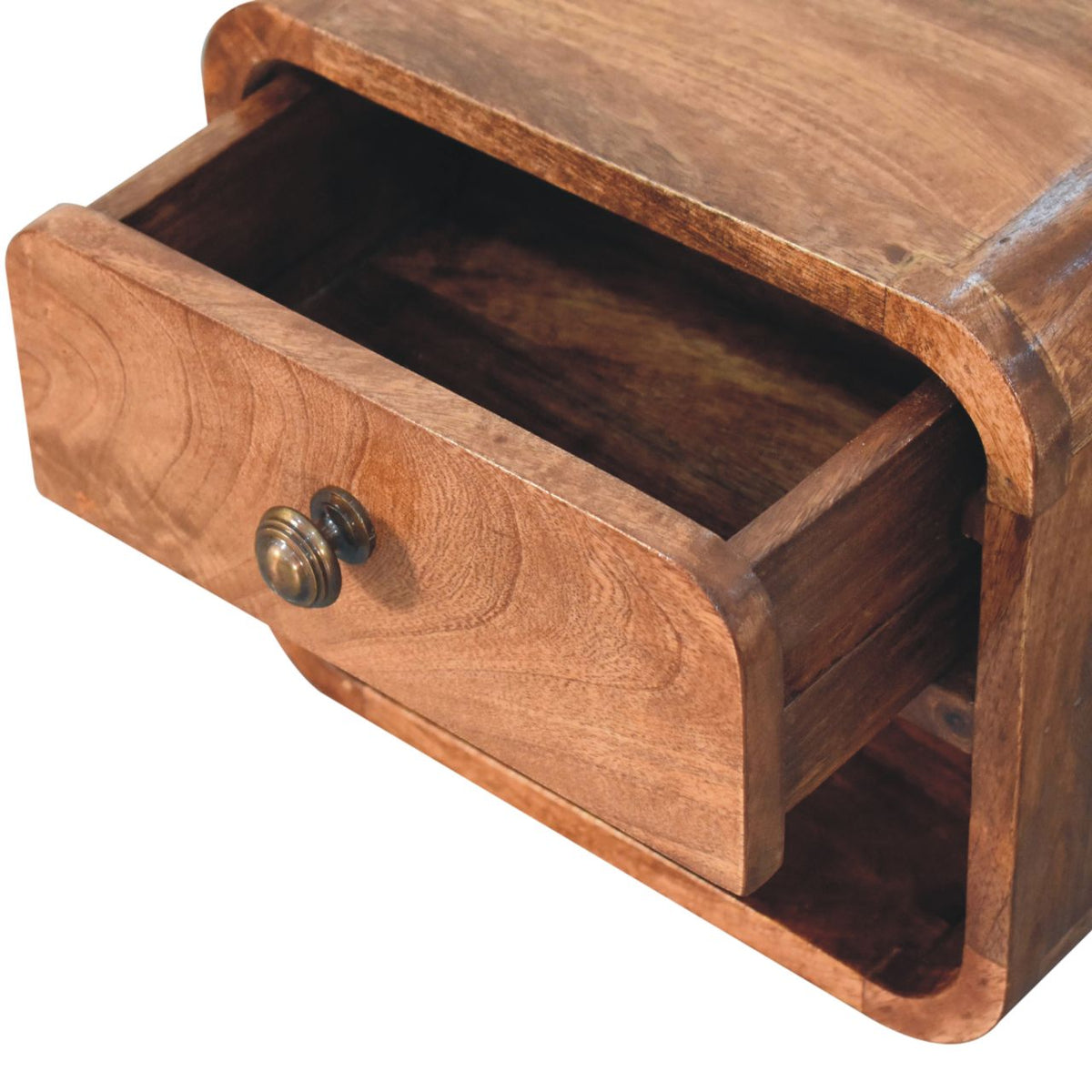 Small Honey Caramel Floating Wall Nightstand
