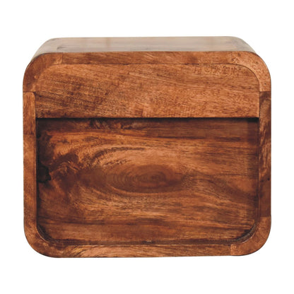 Small Honey Caramel Floating Wall Nightstand