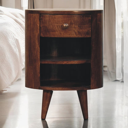 Camden Walnut Bedside Table with Shelves